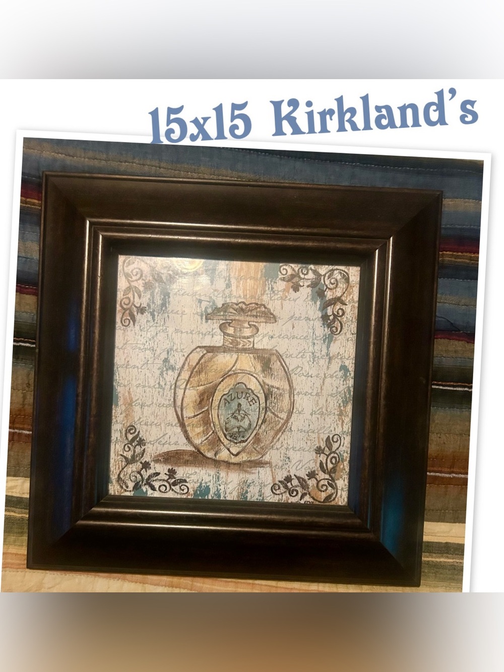 Kirkland's Brown Framed Perfume Bottle Wall Art